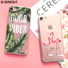 Load image into Gallery viewer, EKONEDA Silicone Case For iPhone 7 7Plus 6 6S 6Plus 5 5S SE Case Soft TPU Cover Flower Leaves Bird For iPhone 6S 8Plus X