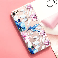 Load image into Gallery viewer, EKONEDA Silicone Case For iPhone 7 7Plus 6 6S 6Plus 5 5S SE Case Soft TPU Cover Flower Leaves Bird For iPhone 6S 8Plus X