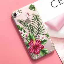Load image into Gallery viewer, EKONEDA Silicone Case For iPhone 7 7Plus 6 6S 6Plus 5 5S SE Case Soft TPU Cover Flower Leaves Bird For iPhone 6S 8Plus X