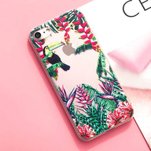 Load image into Gallery viewer, EKONEDA Silicone Case For iPhone 7 7Plus 6 6S 6Plus 5 5S SE Case Soft TPU Cover Flower Leaves Bird For iPhone 6S 8Plus X