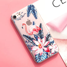 Load image into Gallery viewer, EKONEDA Silicone Case For iPhone 7 7Plus 6 6S 6Plus 5 5S SE Case Soft TPU Cover Flower Leaves Bird For iPhone 6S 8Plus X