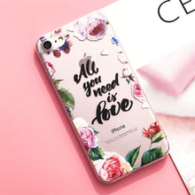 Load image into Gallery viewer, EKONEDA Silicone Case For iPhone 7 7Plus 6 6S 6Plus 5 5S SE Case Soft TPU Cover Flower Leaves Bird For iPhone 6S 8Plus X