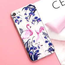 Load image into Gallery viewer, EKONEDA Silicone Case For iPhone 7 7Plus 6 6S 6Plus 5 5S SE Case Soft TPU Cover Flower Leaves Bird For iPhone 6S 8Plus X