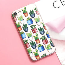 Load image into Gallery viewer, EKONEDA Silicone Case For iPhone 7 7Plus 6 6S 6Plus 5 5S SE Case Soft TPU Cover Flower Leaves Bird For iPhone 6S 8Plus X