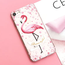 Load image into Gallery viewer, EKONEDA Silicone Case For iPhone 7 7Plus 6 6S 6Plus 5 5S SE Case Soft TPU Cover Flower Leaves Bird For iPhone 6S 8Plus X