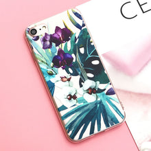 Load image into Gallery viewer, EKONEDA Silicone Case For iPhone 7 7Plus 6 6S 6Plus 5 5S SE Case Soft TPU Cover Flower Leaves Bird For iPhone 6S 8Plus X