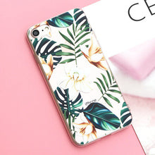 Load image into Gallery viewer, EKONEDA Silicone Case For iPhone 7 7Plus 6 6S 6Plus 5 5S SE Case Soft TPU Cover Flower Leaves Bird For iPhone 6S 8Plus X