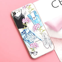 Load image into Gallery viewer, EKONEDA Silicone Case For iPhone 7 7Plus 6 6S 6Plus 5 5S SE Case Soft TPU Cover Flower Leaves Bird For iPhone 6S 8Plus X