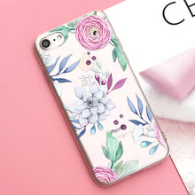 Load image into Gallery viewer, EKONEDA Silicone Case For iPhone 7 7Plus 6 6S 6Plus 5 5S SE Case Soft TPU Cover Flower Leaves Bird For iPhone 6S 8Plus X