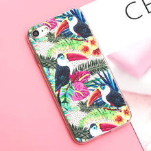 Load image into Gallery viewer, EKONEDA Silicone Case For iPhone 7 7Plus 6 6S 6Plus 5 5S SE Case Soft TPU Cover Flower Leaves Bird For iPhone 6S 8Plus X